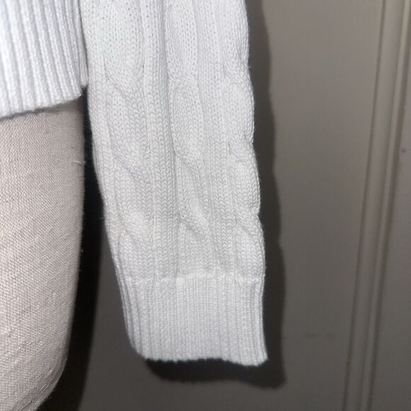 NWT Lauren Ralph Lauren Women's Cable Knit XL Cardigan Sweater Silver Edition - Picture 4 of 10